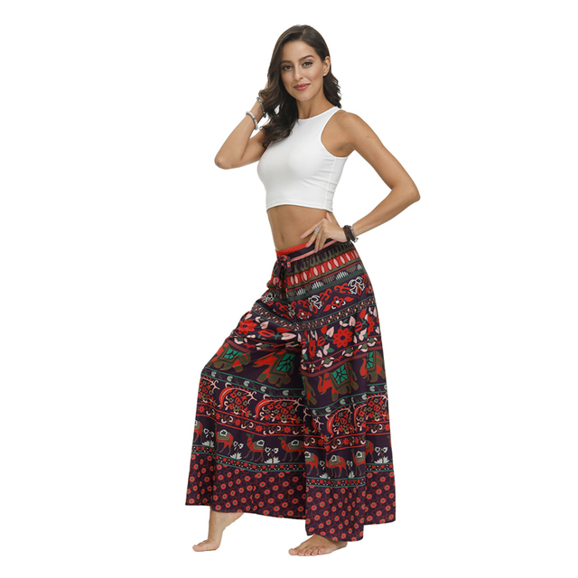 Drukowane spodnie do jogi, luźne, wysoka talia, kolorowe legginsy sportowe dla kobiet S-L - Wianko - 26