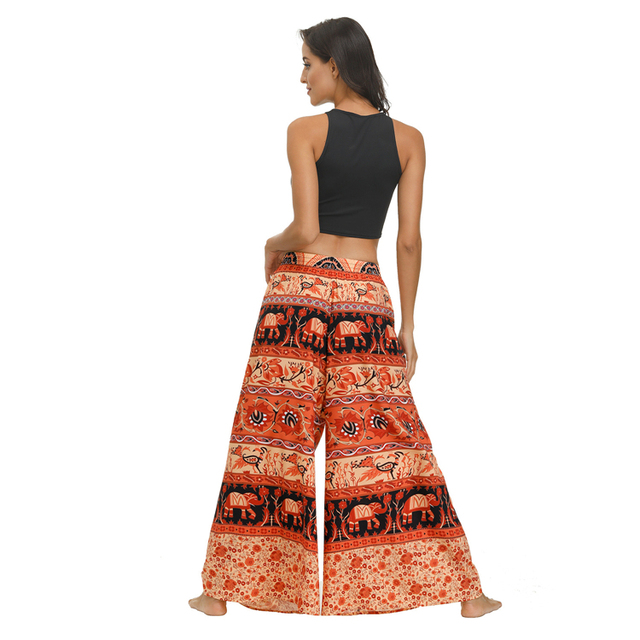 Drukowane spodnie do jogi, luźne, wysoka talia, kolorowe legginsy sportowe dla kobiet S-L - Wianko - 25