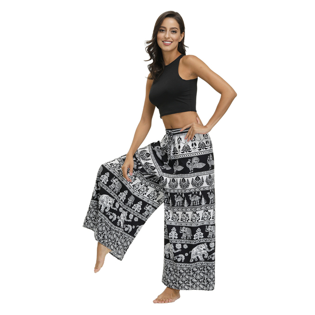 Drukowane spodnie do jogi, luźne, wysoka talia, kolorowe legginsy sportowe dla kobiet S-L - Wianko - 33