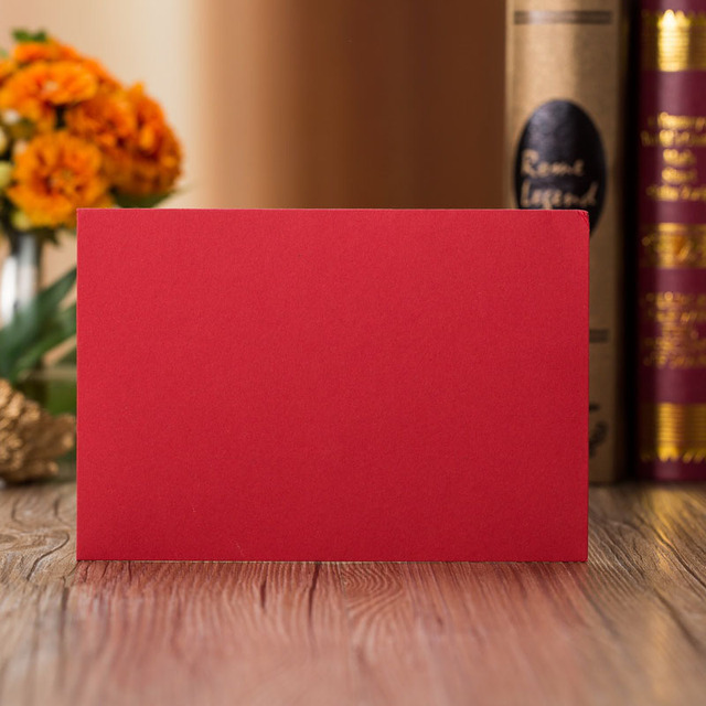 Złote czerwone zaproszenia ślubne - laserowo wycinane karty z luksusową florą, eleganckie, z diamentową koronką - 1 sztuka próbki - Wianko - 19