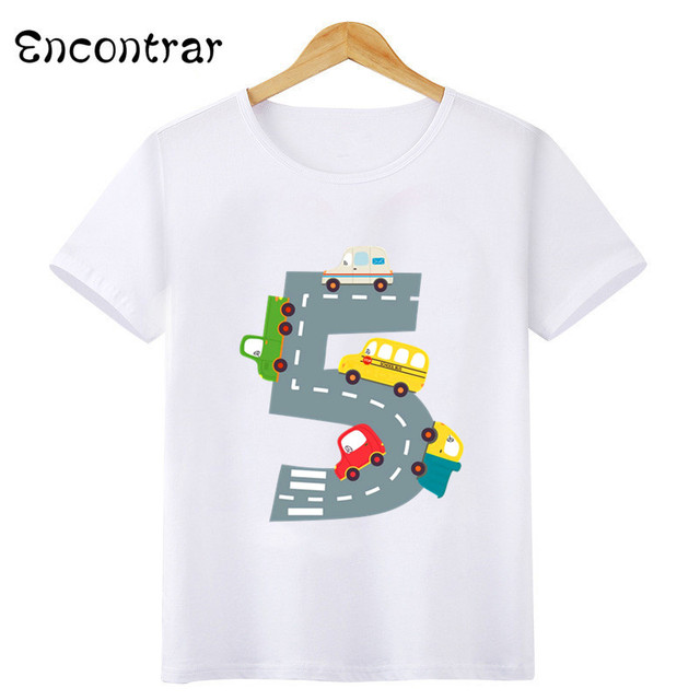 Koszulka dla chłopca z różnymi nadrukami samochodów na urodziny: 1-10 lat - Wianko - 8