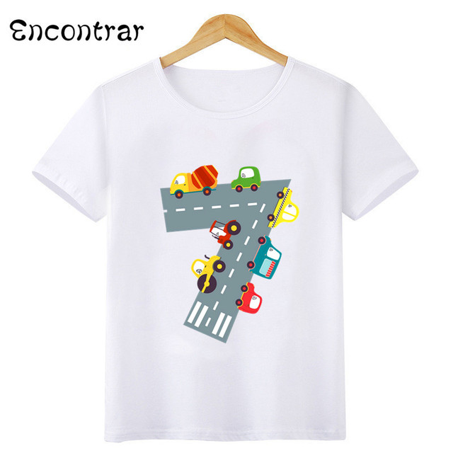 Koszulka dla chłopca z różnymi nadrukami samochodów na urodziny: 1-10 lat - Wianko - 10