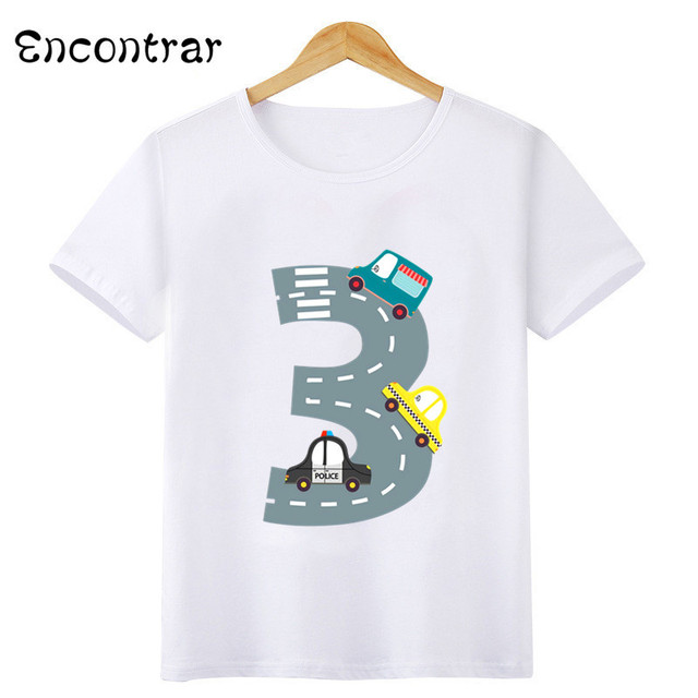 Koszulka dla chłopca z różnymi nadrukami samochodów na urodziny: 1-10 lat - Wianko - 1