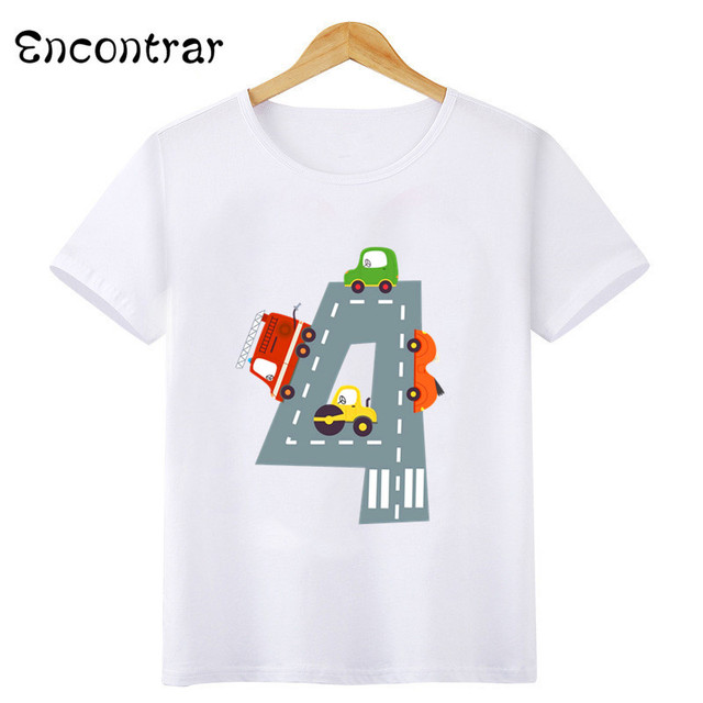 Koszulka dla chłopca z różnymi nadrukami samochodów na urodziny: 1-10 lat - Wianko - 7