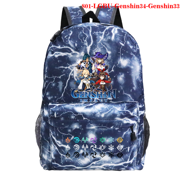 Plecak płócienny Genshin Impact z wydrukiem - Starry Sky, męski i damski, idealny dla studentów - Wianko - 7