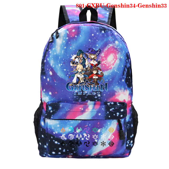Plecak płócienny Genshin Impact z wydrukiem - Starry Sky, męski i damski, idealny dla studentów - Wianko - 8