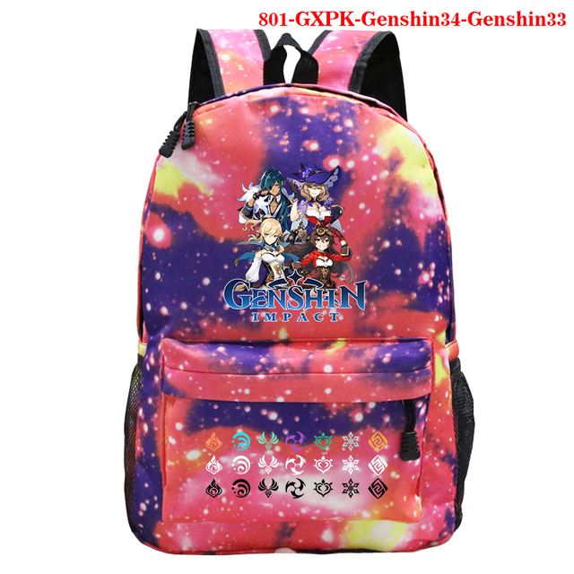 Plecak płócienny Genshin Impact z wydrukiem - Starry Sky, męski i damski, idealny dla studentów - Wianko - 5