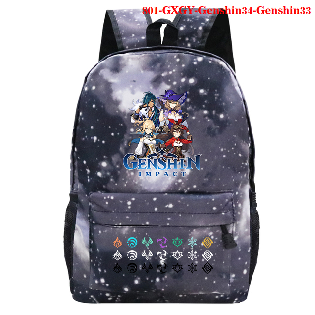 Plecak płócienny Genshin Impact z wydrukiem - Starry Sky, męski i damski, idealny dla studentów - Wianko - 9