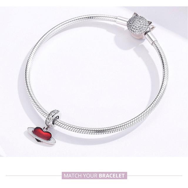 Wisiorek z czerwoną emalią serca - biżuteria srebrna 925 dla kobiet (SCC1165) - Wianko - 7