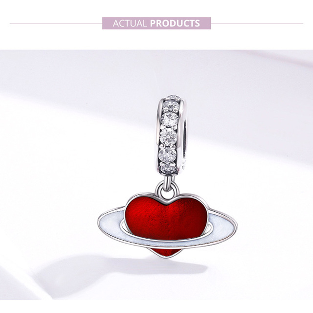 Wisiorek z czerwoną emalią serca - biżuteria srebrna 925 dla kobiet (SCC1165) - Wianko - 6