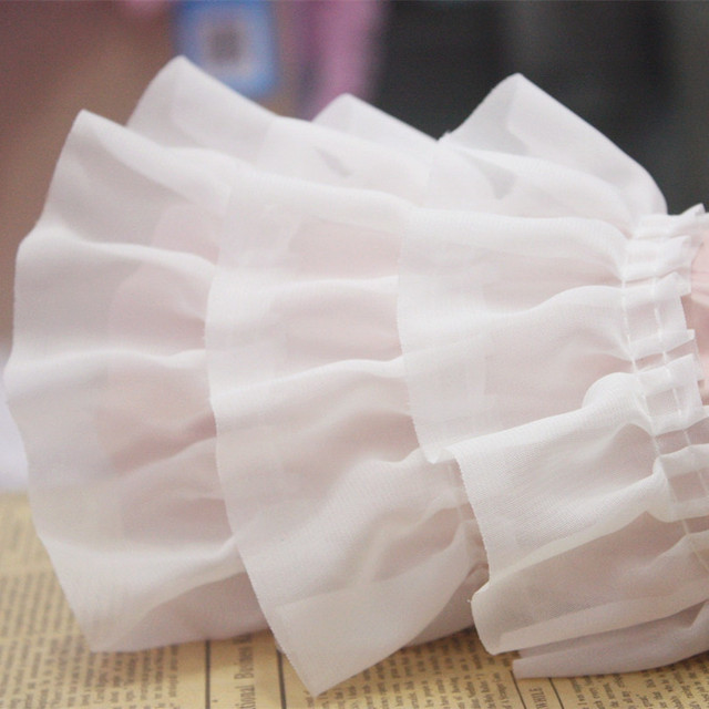 Koronkowa tkanina biała 6CM wykończenia tiul nowa, materiały szyfonowa i taśma koronkowa do sukien ślubnych LE13 - Wianko - 2