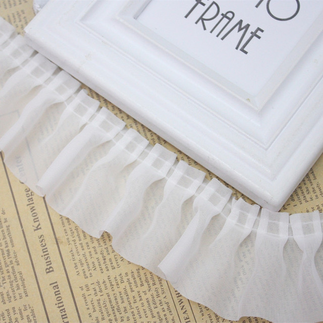 Koronkowa tkanina biała 6CM wykończenia tiul nowa, materiały szyfonowa i taśma koronkowa do sukien ślubnych LE13 - Wianko - 6
