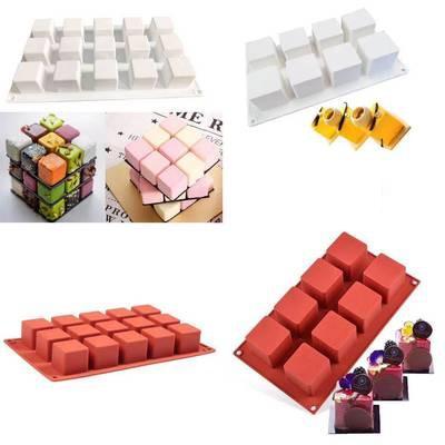 Forma do ciasta DIY Handmade - 8/15 wnęk kwadratowych, kostka Rubika, do pieczenia ciasta i czekolady - Wianko - 1