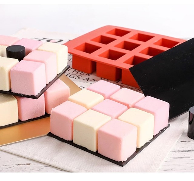 Forma do ciasta DIY Handmade - 8/15 wnęk kwadratowych, kostka Rubika, do pieczenia ciasta i czekolady - Wianko - 9
