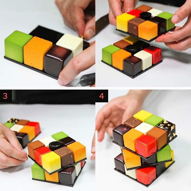 Forma do ciasta DIY Handmade - 8/15 wnęk kwadratowych, kostka Rubika, do pieczenia ciasta i czekolady - Wianko - 5