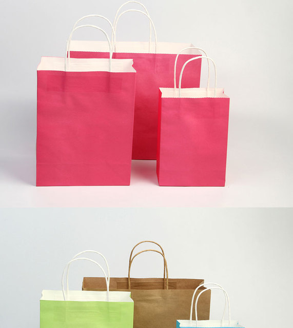Torbki papierowe na prezenty, imprezy i zakupy - 20 sztuk, brązowe z uchwytami, 100% papieru do recyklingu - Wianko - 9