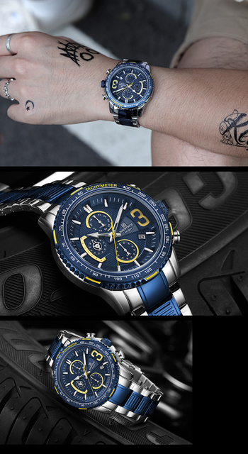 NAVIFORCE Luksusowy zegarek męski wielofunkcyjny zegarek kwarcowy wojskowy wodoodporny - Wianko - 14