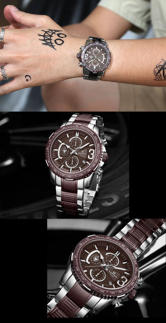 NAVIFORCE Luksusowy zegarek męski wielofunkcyjny zegarek kwarcowy wojskowy wodoodporny - Wianko - 13