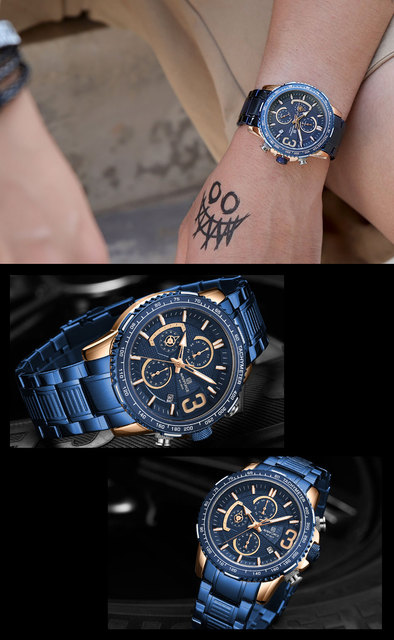 NAVIFORCE Luksusowy zegarek męski wielofunkcyjny zegarek kwarcowy wojskowy wodoodporny - Wianko - 15