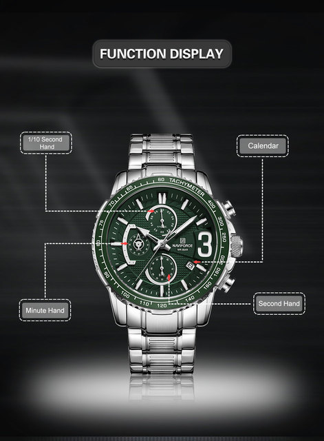 NAVIFORCE Luksusowy zegarek męski wielofunkcyjny zegarek kwarcowy wojskowy wodoodporny - Wianko - 2