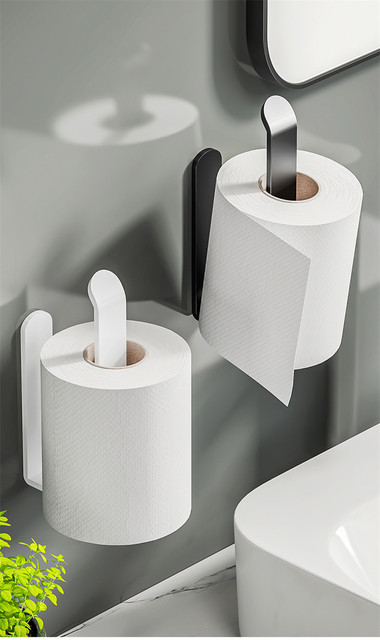 Uchwyt ścienny na papier toaletowy i ręcznik, półka na akcesoria łazienkowe - Wianko - 4