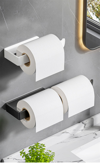 Uchwyt ścienny na papier toaletowy i ręcznik, półka na akcesoria łazienkowe - Wianko - 5