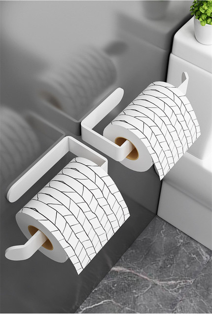 Uchwyt ścienny na papier toaletowy i ręcznik, półka na akcesoria łazienkowe - Wianko - 2
