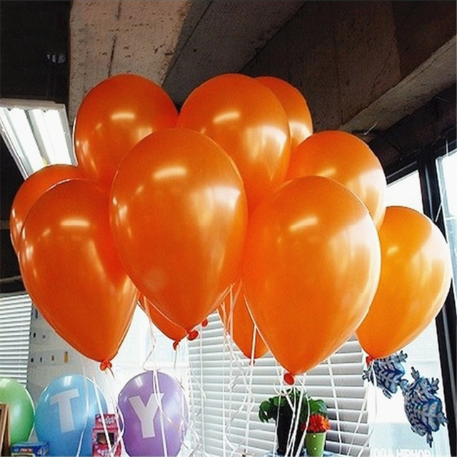 10/12-calowe pomarańczowe lateksowe balony piłki powietrzne - dekoracja na wesele, Halloween, urodziny, baby shower (pakiet 10 sztuk) - Wianko - 7