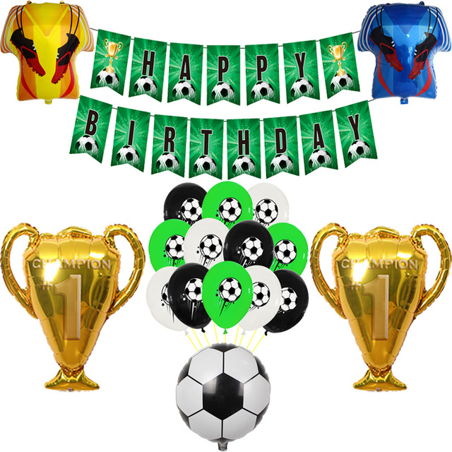 Piłka nożna mistrz świata z balonów foliowych - dekoracje na przyjęcie urodzinowe, zabawki, fani sportu - Wianko - 1