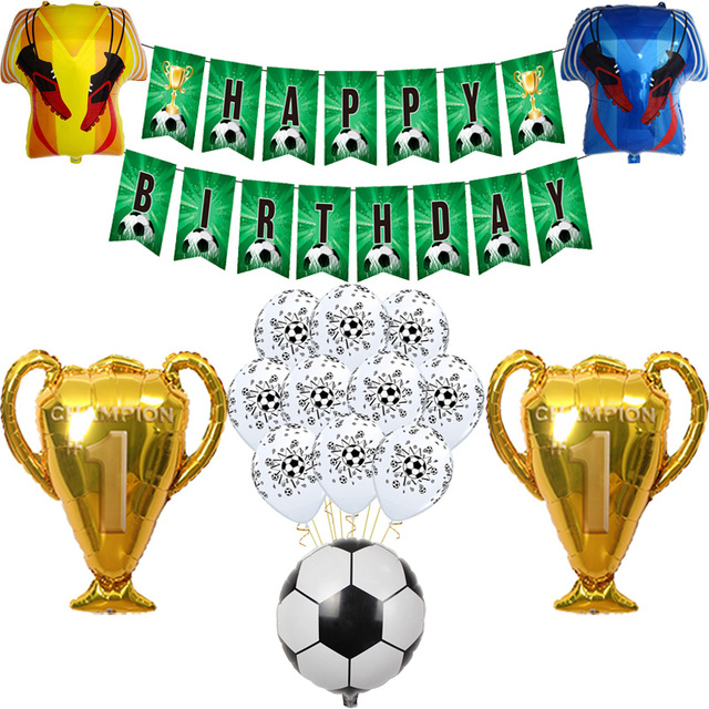 Piłka nożna mistrz świata z balonów foliowych - dekoracje na przyjęcie urodzinowe, zabawki, fani sportu - Wianko - 3
