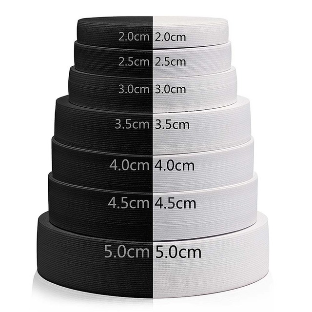 Białe czarne opaski elastyczne Nylon 20-50 mm - do szycia odzieży - Wianko - 1