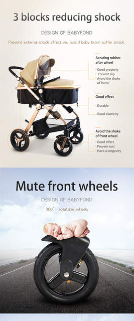 Wysoki krajobrazowy wózek dziecięcy Babyfond 5w1 z podwoziem z aluminium i wodoodporną tapicerką PU - Wianko - 13