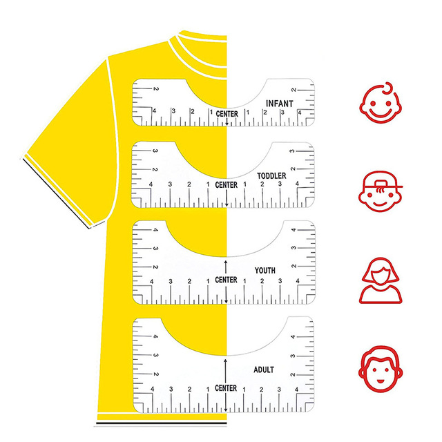 Zestaw 4 T-Shirt linijek do prowadzenia projektów mody z tabelą rozmiarów - Wianko - 13