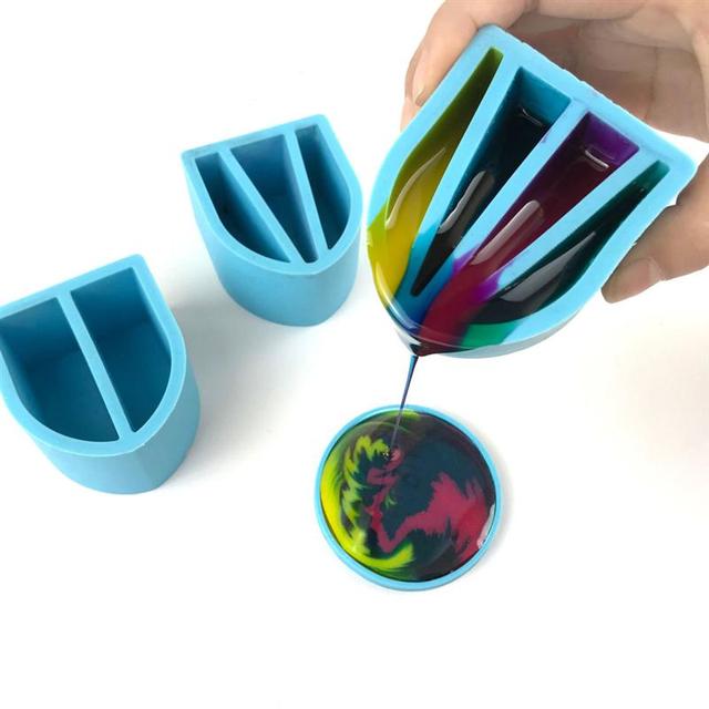 Forma do tworzenia biżuterii z silikonu puchar tonowania kryształu do żywicy DIY z pigmentem epoksydowym UV - Wianko - 1
