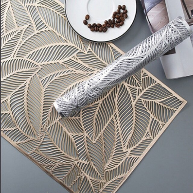 Dekoracyjna podkładka na stół z wydrążonym wzorem liścia klonu - antypoślizgowa, izolująca ciepło - do restauracji - Wianko - 7