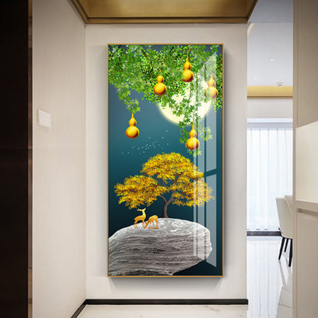 Obraz dekoracyjny chińskiego stylu Wufu Linmen - wysokiej jakości malowanie na ścianę do salonu lub korytarza - Wianko - 12