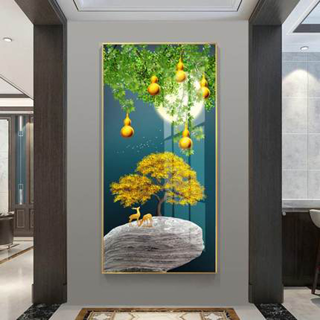 Obraz dekoracyjny chińskiego stylu Wufu Linmen - wysokiej jakości malowanie na ścianę do salonu lub korytarza - Wianko - 2
