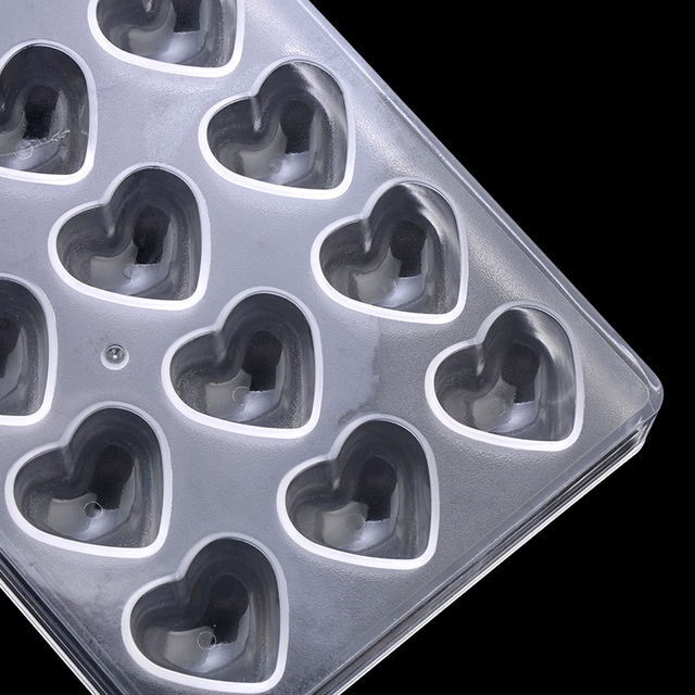 Foremka do czekolady serca 21 x przezroczysty diament, akrylowa forma do robienia czekolady i musu, narzędzie do pieczenia ciasta - DIY - Wianko - 6