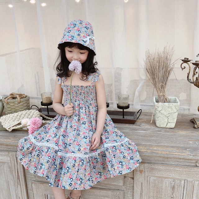 Sukienka dziecięca z nadrukiem kwiatowym, bez rękawów, w stylu wiśni, wiosenna kolekcja 2021 - Wianko - 11