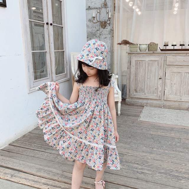 Sukienka dziecięca z nadrukiem kwiatowym, bez rękawów, w stylu wiśni, wiosenna kolekcja 2021 - Wianko - 13