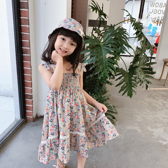 Sukienka dziecięca z nadrukiem kwiatowym, bez rękawów, w stylu wiśni, wiosenna kolekcja 2021 - Wianko - 14