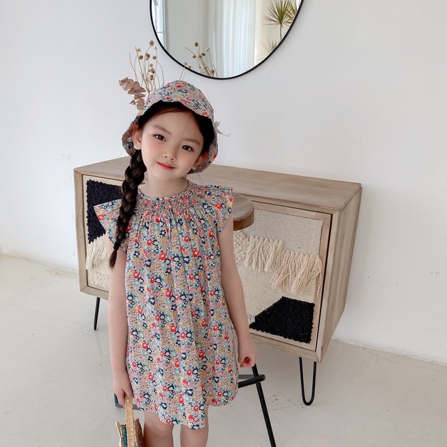 Sukienka dziecięca z nadrukiem kwiatowym, bez rękawów, w stylu wiśni, wiosenna kolekcja 2021 - Wianko - 4