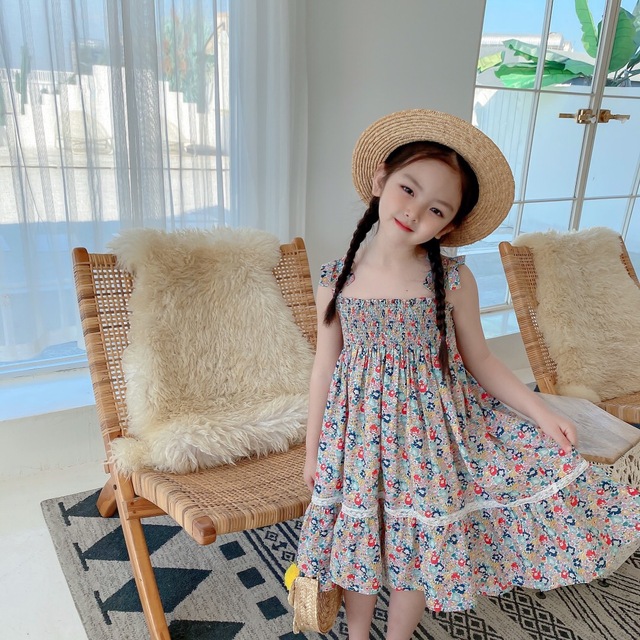 Sukienka dziecięca z nadrukiem kwiatowym, bez rękawów, w stylu wiśni, wiosenna kolekcja 2021 - Wianko - 17