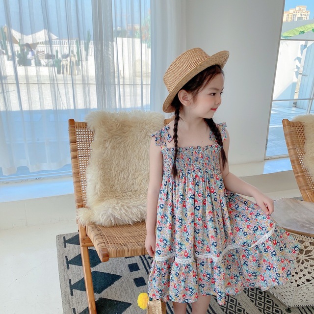 Sukienka dziecięca z nadrukiem kwiatowym, bez rękawów, w stylu wiśni, wiosenna kolekcja 2021 - Wianko - 19