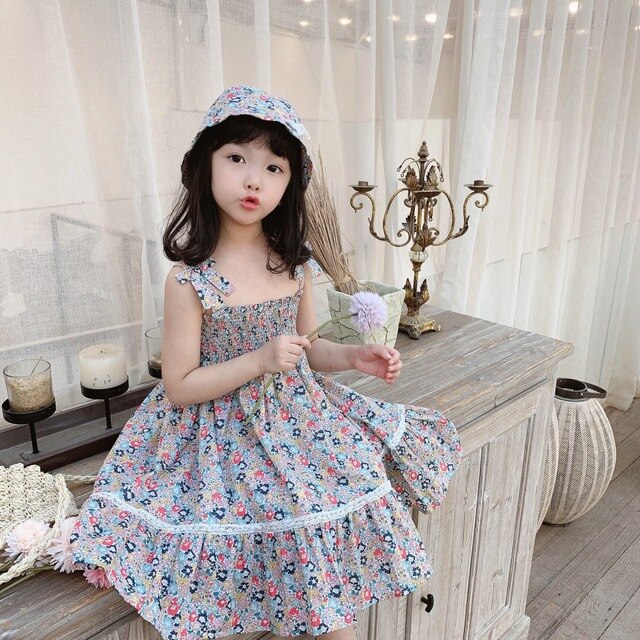 Sukienka dziecięca z nadrukiem kwiatowym, bez rękawów, w stylu wiśni, wiosenna kolekcja 2021 - Wianko - 10