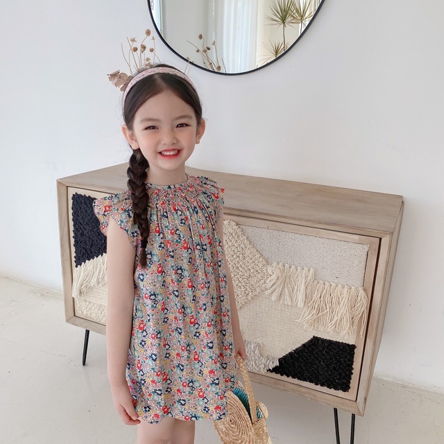 Sukienka dziecięca z nadrukiem kwiatowym, bez rękawów, w stylu wiśni, wiosenna kolekcja 2021 - Wianko - 6