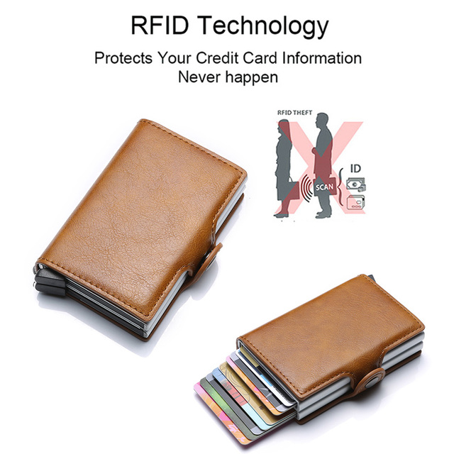 Niestandardowy portfel na karty kredytowe z RFID dla mężczyzn i kobiet - minimalistyczny design - Wianko - 7
