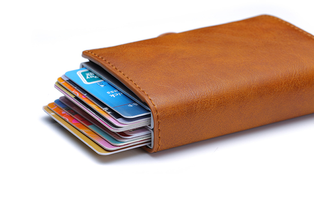 Niestandardowy portfel na karty kredytowe z RFID dla mężczyzn i kobiet - minimalistyczny design - Wianko - 23