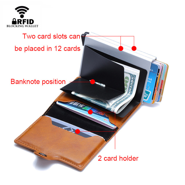 Niestandardowy portfel na karty kredytowe z RFID dla mężczyzn i kobiet - minimalistyczny design - Wianko - 22