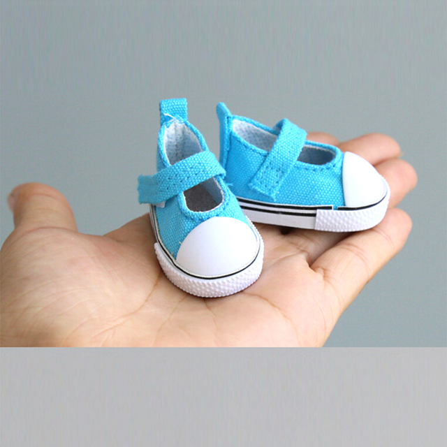 Brezentowe buty dla lalki - para o długości 5 cm, idealna jako prezent urodzinowy dla dziewczynki - Wianko - 6